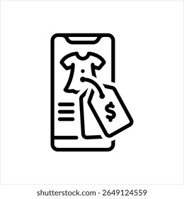 Vector line icon for price tag