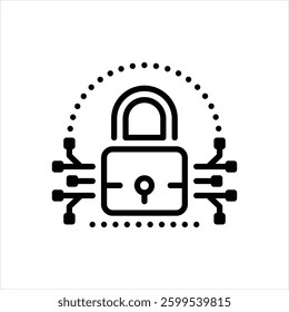 Vector line icon for privacy protection