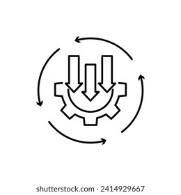 vector line icon of production efficiency and development