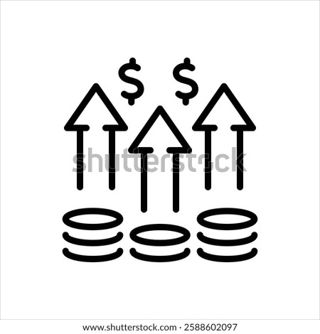 Vector line icon for profit