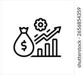 Vector line icon for profit maximization