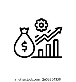 Icono de línea de Vector para la maximización de beneficios