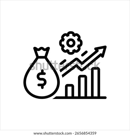 Vector line icon for profit maximization