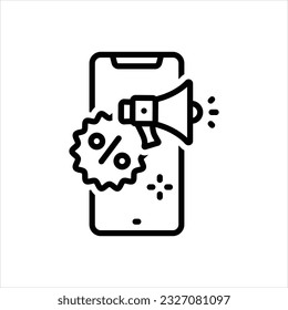 Vektorliniensymbol für Werbung