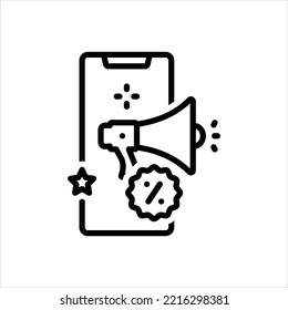 Icono de línea de vector para promoción