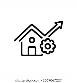Ícone de linha de vetor para aprimoramento de propriedade