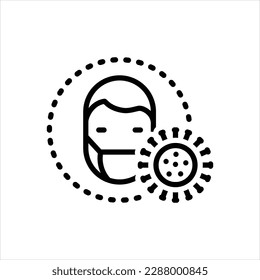 Vector line icon for protecting