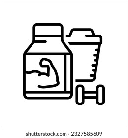 Vector line icon for protein