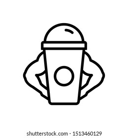 Vector line icon for protein shake