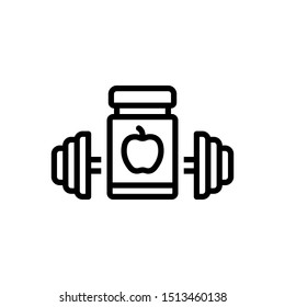 Vector line icon for protein shake