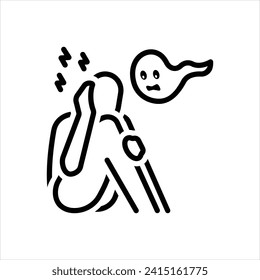 Vector line icon for psychosis