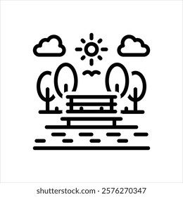 Vector line icon for public spaces