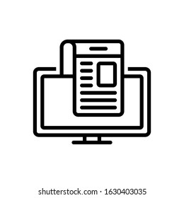 Vector line icon for publisher