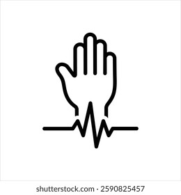 Vector line icon for pulsesilhouette