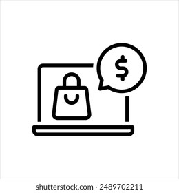 Vector line icon for purchase