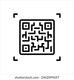 Vector line icon for qr code access
