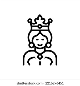 Vector line icon for queens