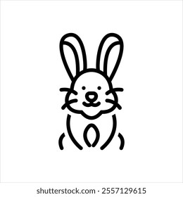 Vector line icon for rabbit