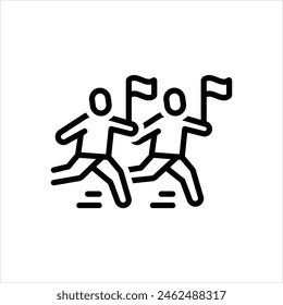 Icono de línea de Vector para carrera
