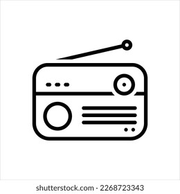 Vector line icon for radio