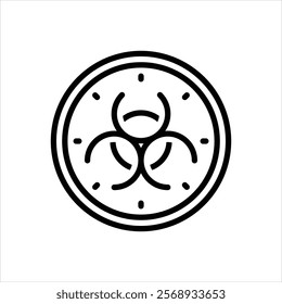 Vector line icon for radioactive