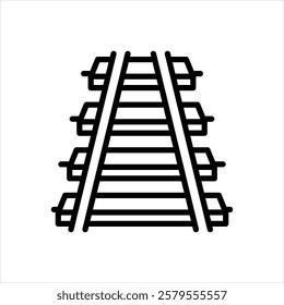 Vector line icon for railroad