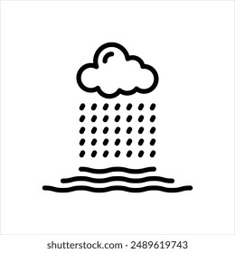 Vector line icon for rainy