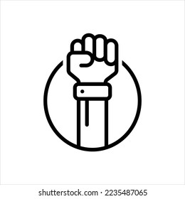 Vector line icon for raised