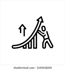 Vector line icon for raises