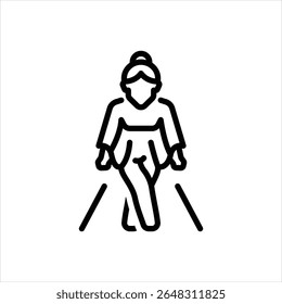 Ícone de linha de vetor para caminhada na rampa