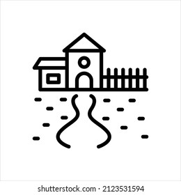 Vector line icon for ranch