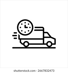 Vector line icon for rapid delivery