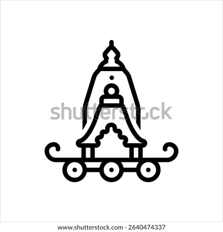 Vector line icon for rath yatra