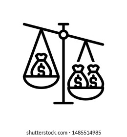 Vector line icon for ratio