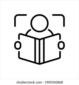 Vector line icon for reader
