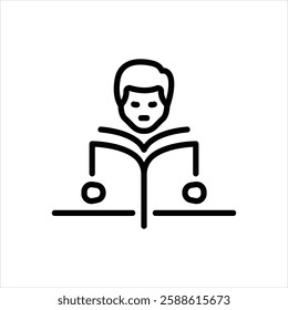 Vector line icon for readers