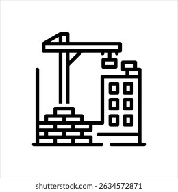 Icono de la línea de Vector para el desarrollo inmobiliario