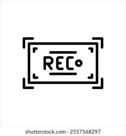 Vector line icon for rec