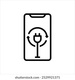 Vector line icon for recharge