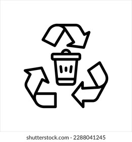Vector line icon for recycling