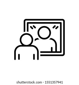 Vector line icon for reflection