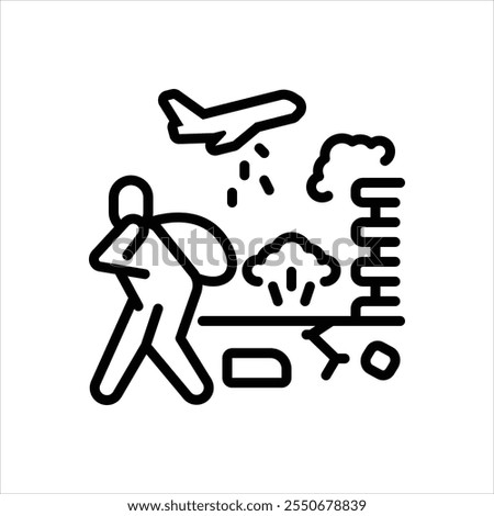 Vector line icon for refugee