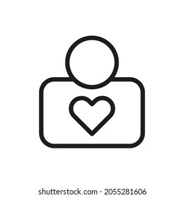 Icono de línea vector Corazón relacionado, Amor, Amistad