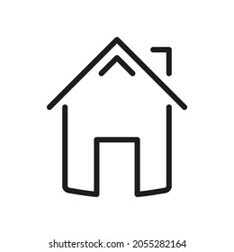 Vector Line Icon Related Home, Cottage, House, Building 