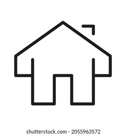 Icono de línea del vector, hogar relacionado, cabaña, casa, edificio 