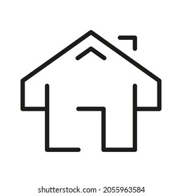 Vector Line Icon Related Home, Cottage, House, Building 