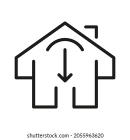 Vector Line Icon Related Home, Cottage, House, Building 
