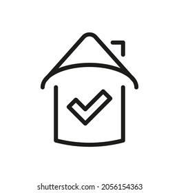 Vector Line Icon Related Home, Cottage, House, Building 