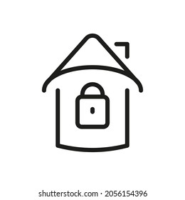 Vector Line Icon Related Home, Cottage, House, Building 