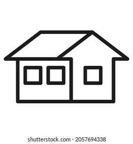 Vector Line Icon Related Home, Cottage, House, Building 